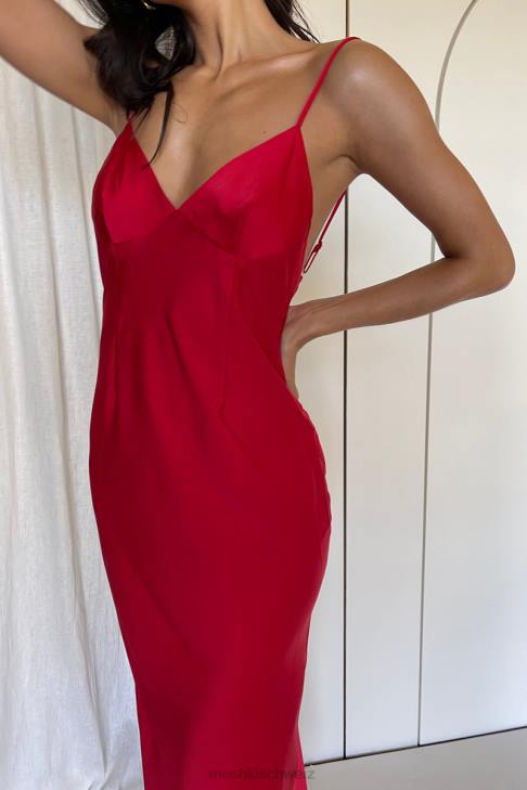 Meshki Maxikleid aus Baily-Satin Rot Kleidung 060V527