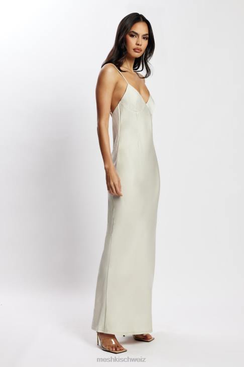 Meshki Maxikleid aus Baily-Satin Silber Kleidung 060V702