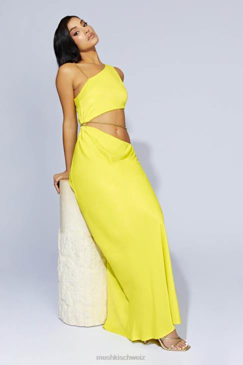 Meshki Maxikleid mit Clementinenkette frisches Grün Kleidung 060V652