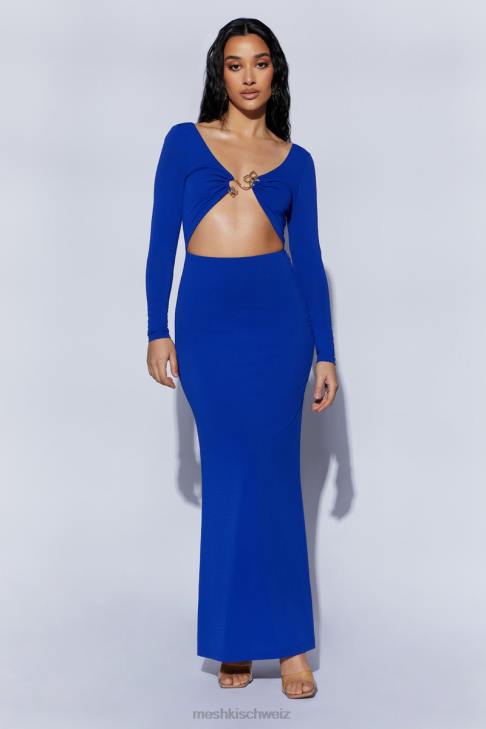 Meshki Mehlika-Maxikleid mit Cut-out und Metallbeschlägen Persischblau Kleidung 060V620
