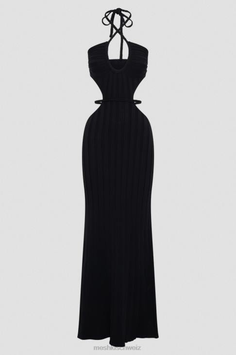 Meshki Minerva-Strick-Maxikleid mit Cut-Outs Schwarz Kleidung 060V290