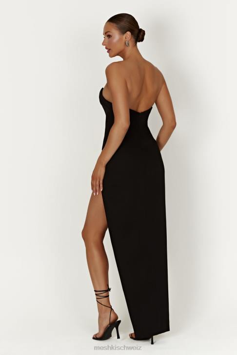 Meshki Natasha spitzes Korsett-Maxikleid Schwarz Kleidung 060V269