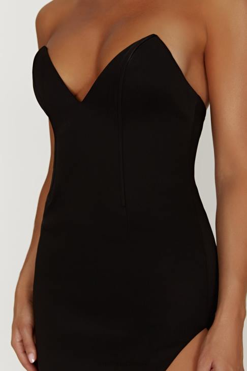 Meshki Natasha spitzes Korsett-Maxikleid Schwarz Kleidung 060V269