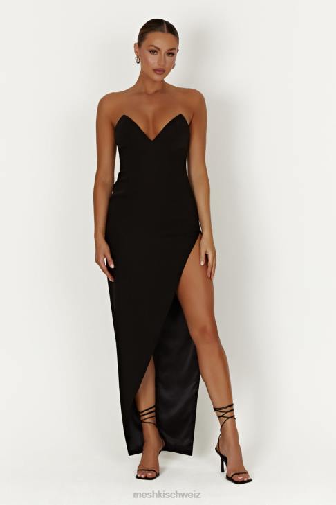 Meshki Natasha spitzes Korsett-Maxikleid Schwarz Kleidung 060V269