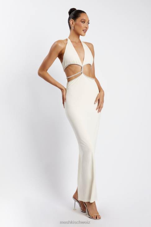Meshki Nicha diamantbesetztes Maxikleid mit Cut-Outs Knochen Kleidung 060V482