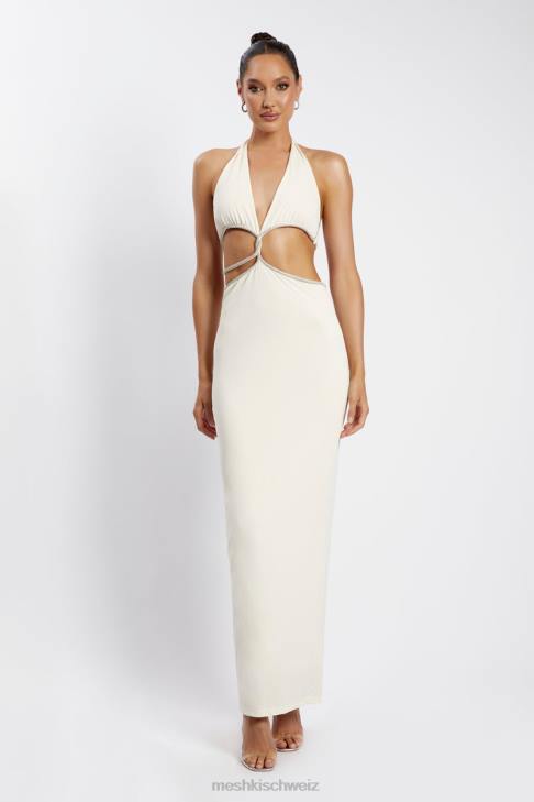 Meshki Nicha diamantbesetztes Maxikleid mit Cut-Outs Knochen Kleidung 060V482