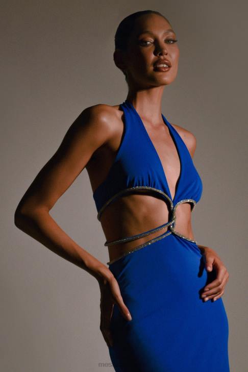 Meshki Nicha diamantbesetztes Maxikleid mit Cut-Outs Kobaltblau Kleidung 060V701