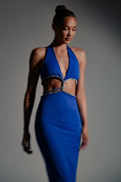 Meshki Nicha diamantbesetztes Maxikleid mit Cut-Outs Kobaltblau Kleidung 060V701