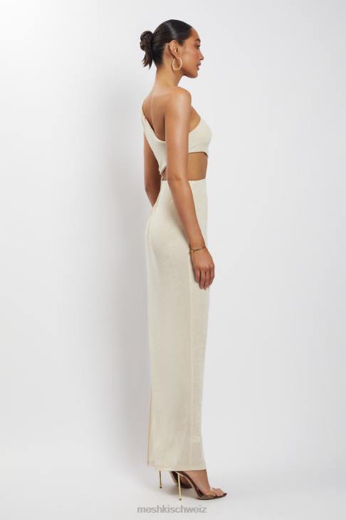 Meshki Paige gerafftes, seitlich ausgeschnittenes Maxikleid nackt Kleidung 060V369