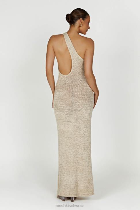 Meshki Paisley-Maxikleid mit One-Shoulder-Strick Weizen Kleidung 060V459