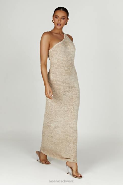 Meshki Paisley-Maxikleid mit One-Shoulder-Strick Weizen Kleidung 060V459