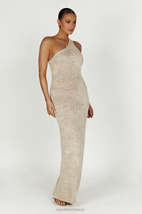 Meshki Paisley-Maxikleid mit One-Shoulder-Strick Weizen Kleidung 060V459