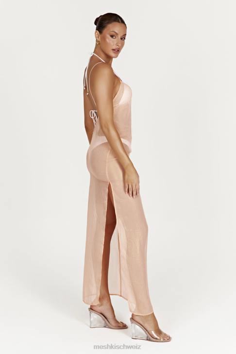 Meshki Phoebe schillerndes Maxikleid Pfirsich Kleidung 060V578