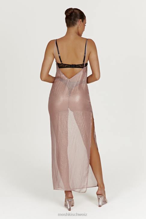 Meshki Phoebe schillerndes Maxikleid Taupe Kleidung 060V572