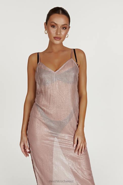 Meshki Phoebe schillerndes Maxikleid Taupe Kleidung 060V572