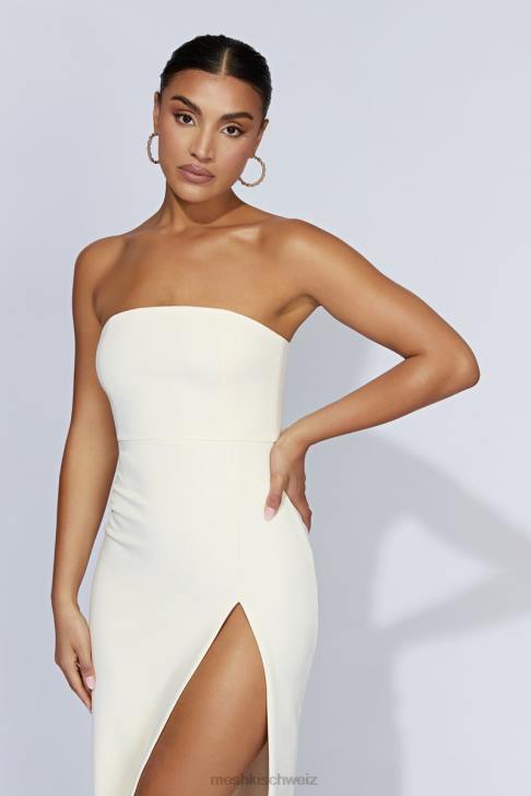 Meshki Rachel Maxikleid mit geteilter Vorderseite Knochen Kleidung 060V559