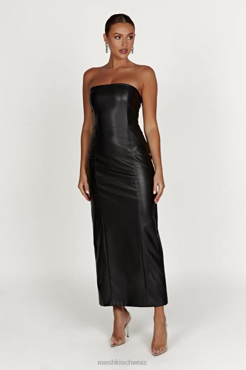 Meshki Roberta Pu Maxikleid Schwarz Kleidung 060V434
