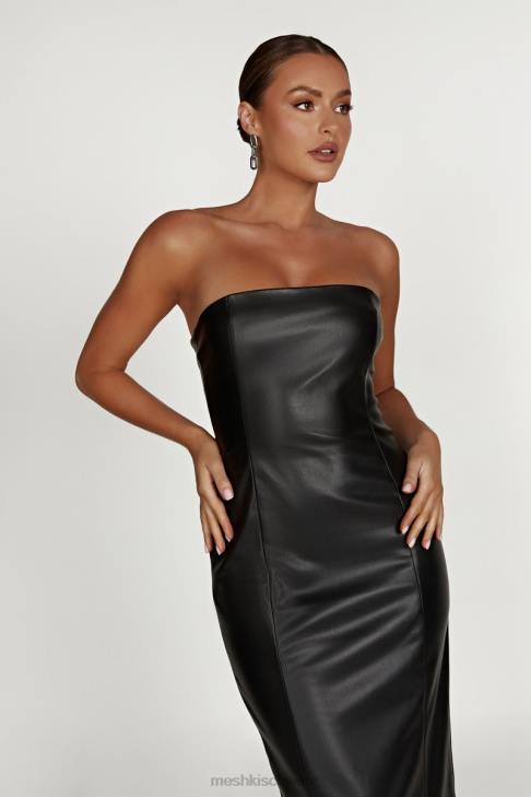 Meshki Roberta Pu Maxikleid Schwarz Kleidung 060V434