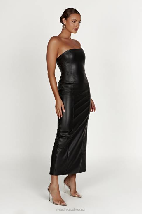 Meshki Roberta Pu Maxikleid Schwarz Kleidung 060V434