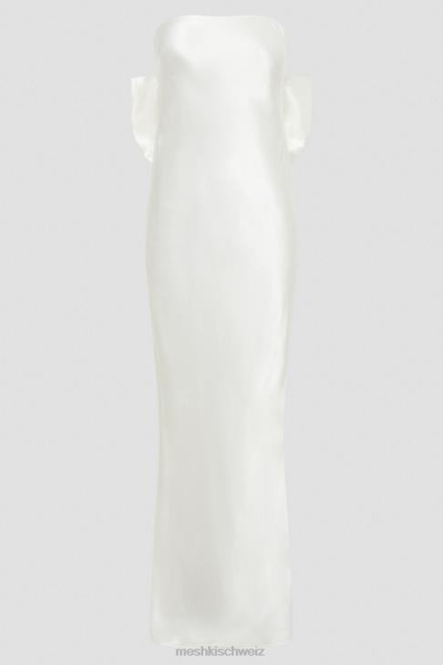 Meshki Rochelle-Satin-Maxikleid mit Schleife hinten Weiß Kleidung 060V195