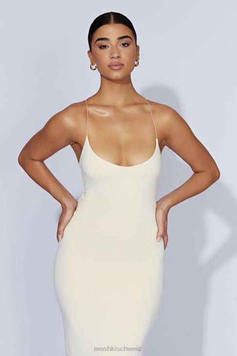 Meshki Sabine rückenfreies Maxikleid Creme Kleidung 060V328
