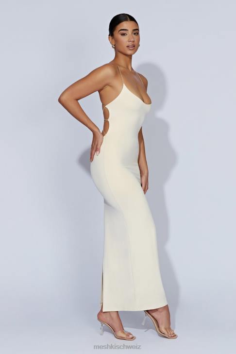 Meshki Sabine rückenfreies Maxikleid Creme Kleidung 060V328
