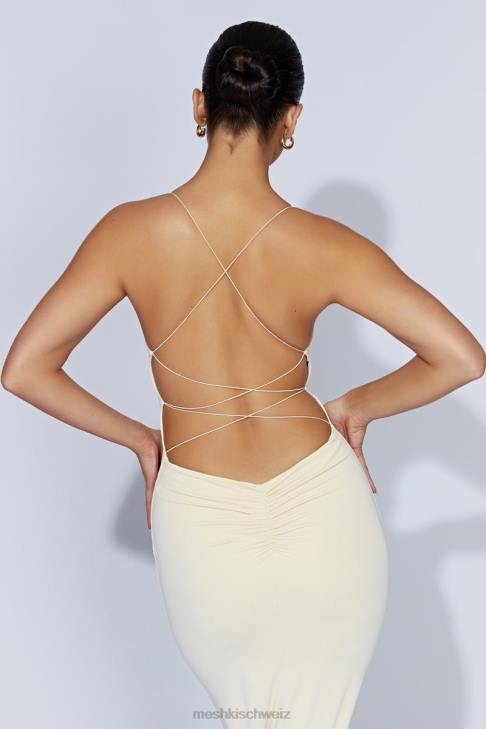 Meshki Sabine rückenfreies Maxikleid Creme Kleidung 060V328