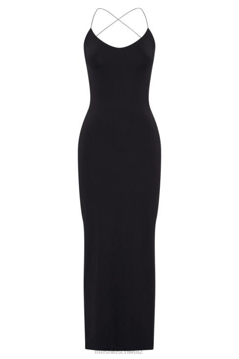 Meshki Sabine rückenfreies Maxikleid Schwarz Kleidung 060V245