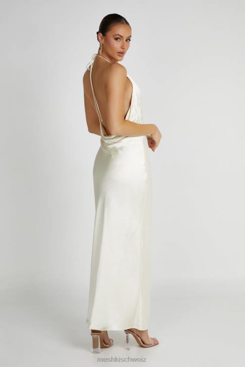 Meshki Sammy Neckholder-Maxikleid aus Satin Elfenbein Kleidung 060V159