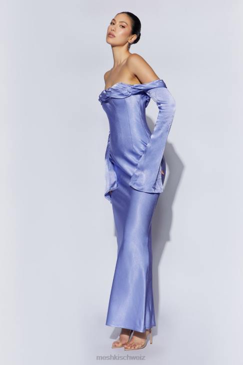 Meshki Schulterfreies Maxikleid mit Wasserfallausschnitt von Giselle Lavendel Kleidung 060V357