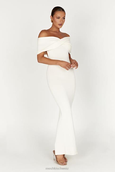 Meshki Schulterfreies Strick-Maxikleid „Terese“. Creme Kleidung 060V299