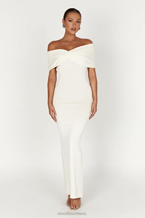 Meshki Schulterfreies Strick-Maxikleid „Terese“. Creme Kleidung 060V299
