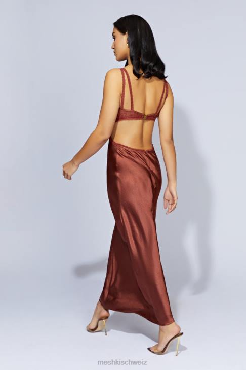Meshki Seraphine-Spitzen-Maxikleid Kirschschokolade Kleidung 060V696