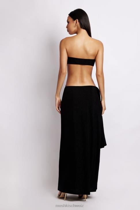 Meshki Sierra trägerloses schimmerndes Kleid schwarzer Schimmer Kleidung 060V656