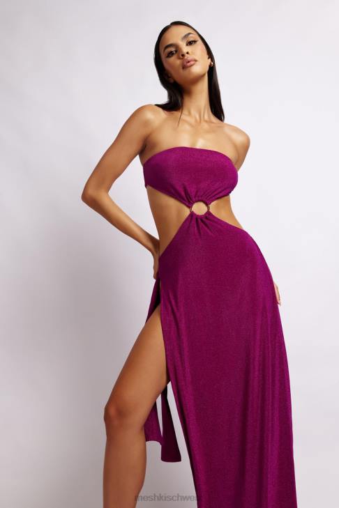 Meshki Sierra trägerloses schimmerndes Kleid violetter Schimmer Kleidung 060V657