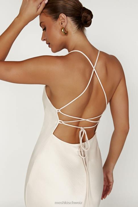 Meshki Sydney-Slip-Maxikleid mit geradem Ausschnitt Creme Kleidung 060V177