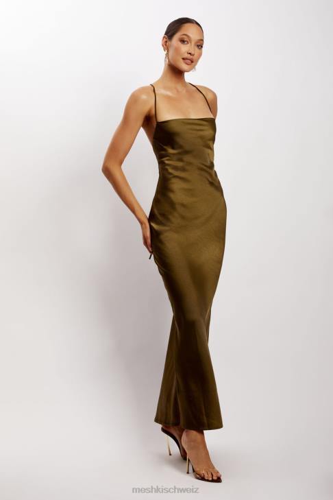 Meshki Sydney-Slip-Maxikleid mit geradem Ausschnitt khaki Kleidung 060V214