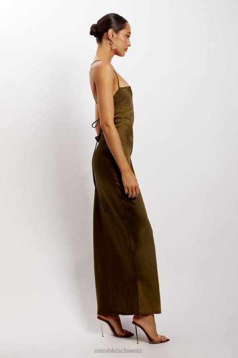 Meshki Sydney-Slip-Maxikleid mit geradem Ausschnitt khaki Kleidung 060V214