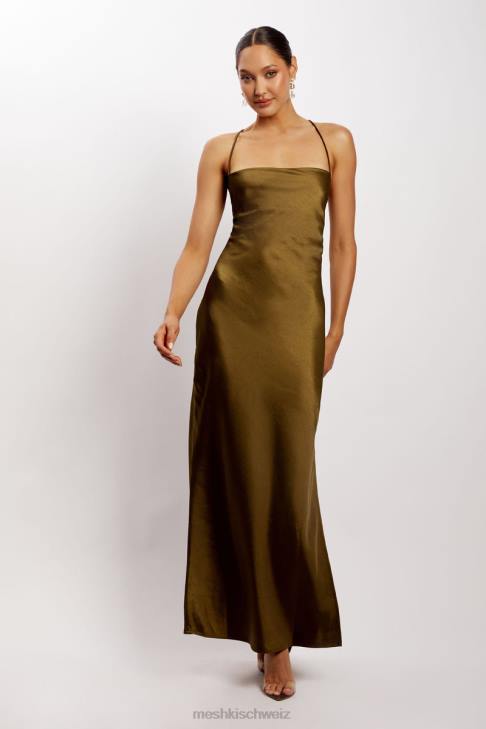 Meshki Sydney-Slip-Maxikleid mit geradem Ausschnitt khaki Kleidung 060V214