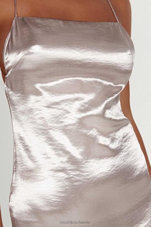 Meshki Whitney Wetlook-Maxikleid Bronze Kleidung 060V246