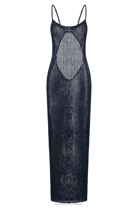 Meshki Zelda-Pailletten-Häkel-Maxikleid Mitternachtsmarine Kleidung 060V504