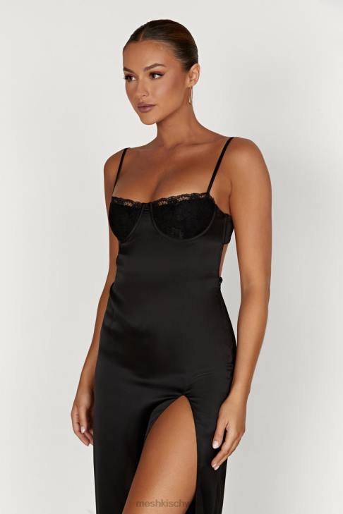 Meshki Zuleyka Satin-Maxikleid Schwarz Kleidung 060V447