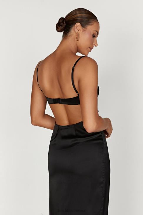 Meshki Zuleyka Satin-Maxikleid Schwarz Kleidung 060V447