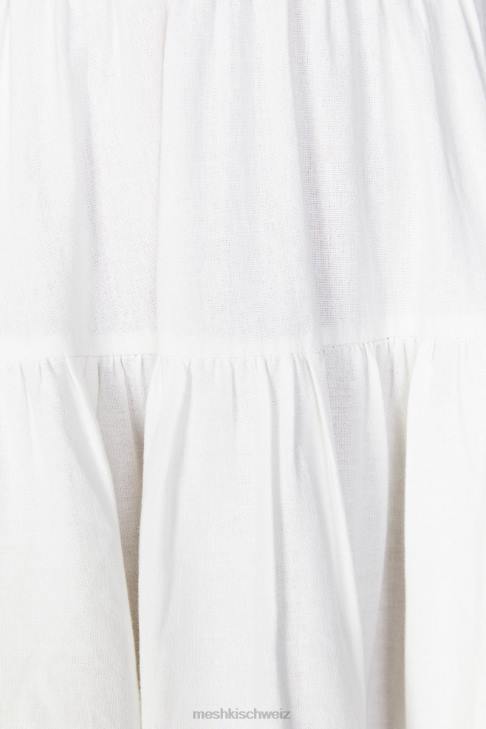Meshki Adriana Midikleid aus Leinen Weiß Kleidung 060V414