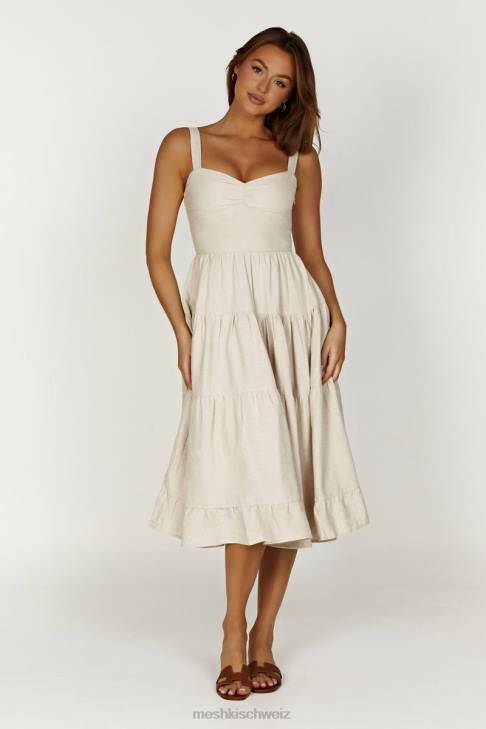 Meshki Adriana Midikleid aus Leinen natürlich Kleidung 060V194
