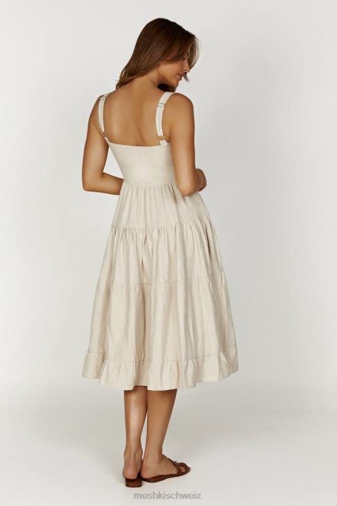 Meshki Adriana Midikleid aus Leinen natürlich Kleidung 060V194