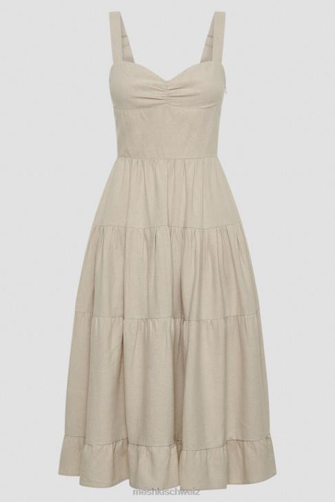 Meshki Adriana Midikleid aus Leinen natürlich Kleidung 060V194