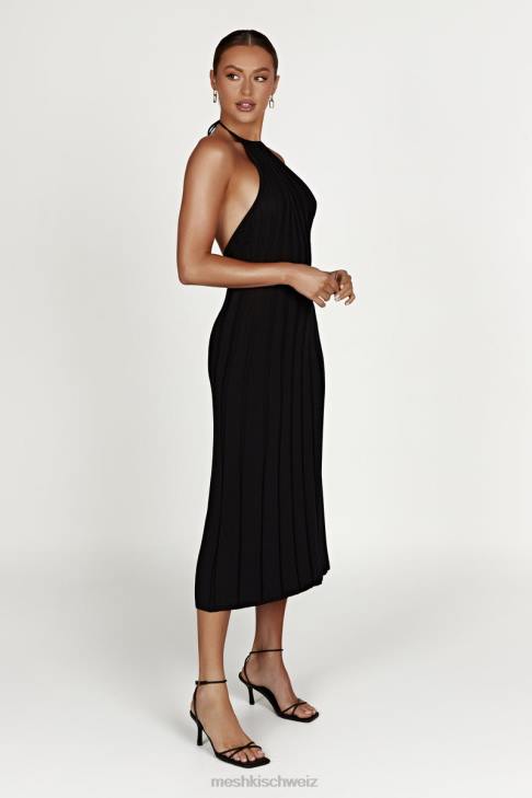 Meshki Adrienne Neckholder-Midikleid Schwarz Kleidung 060V400