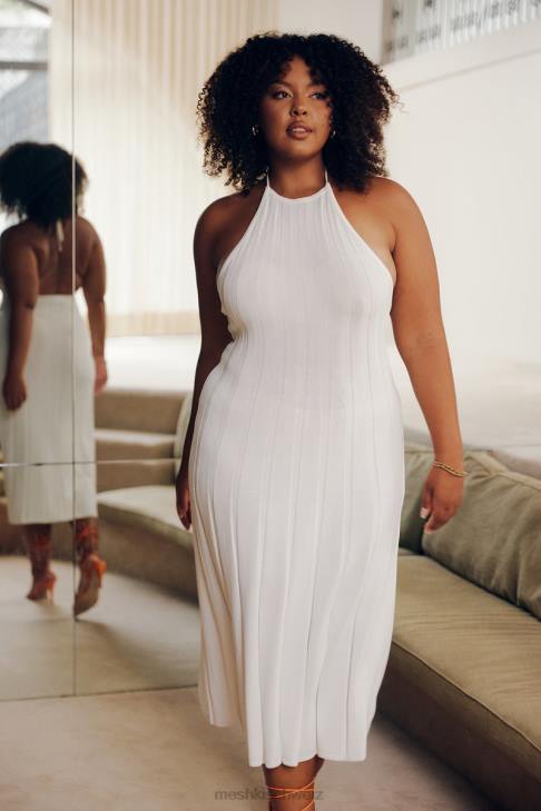 Meshki Adrienne Neckholder-Midikleid Weiß Kleidung 060V176