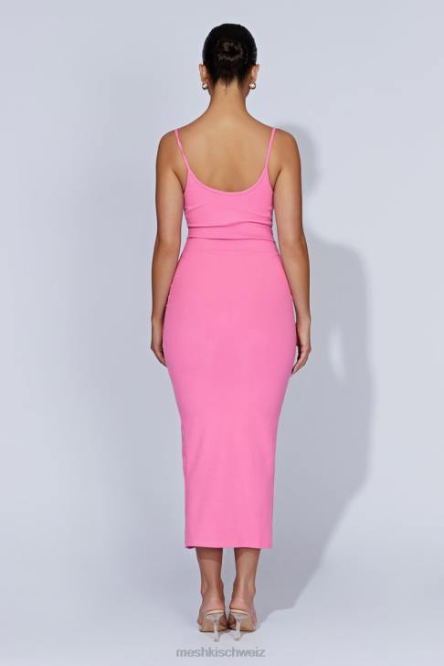 Meshki Alexis geripptes Cami-Midikleid Kaugummirosa Kleidung 060V421